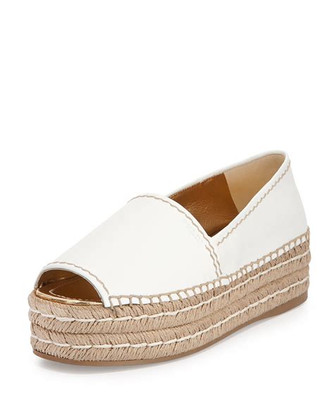 prada peep toe platform espadrille|Prada peep toe espadrilles.